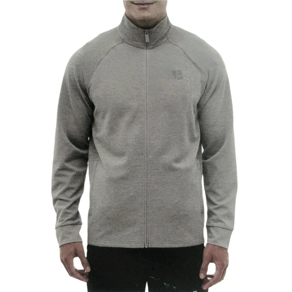 Bench Men's L Urbanwear Full Zip Moisture Wicking Knit Jacket Stand Collar Gray